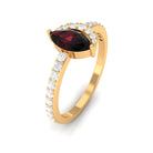 1.25 Ct Marquise Garnet and Diamond Engagement Ring Garnet - ( AAA ) - Quality - Rosec Jewels