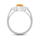 2.25 CT Oval Fire Opal Cocktail Engagement Ring with Moissanite Fire Opal - ( AAA ) - Quality - Rosec Jewels