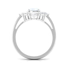 1.75 CT Oval Cut Moonstone and Moissanite Cocktail Ring Moonstone - ( AAA ) - Quality - Rosec Jewels