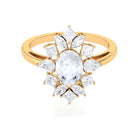 1.75 CT Oval Cut Moonstone and Moissanite Cocktail Ring Moonstone - ( AAA ) - Quality - Rosec Jewels