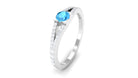 0.50 CT Swiss Blue Topaz Promise Ring with Diamond Accent Swiss Blue Topaz - ( AAA ) - Quality - Rosec Jewels