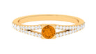 0.50 CT Split Shank Citrine Promise Ring with Diamond Accent Citrine - ( AAA ) - Quality - Rosec Jewels