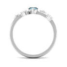 Marquise Cut Solitaire Sky Blue Topaz Ring with Scatter Diamond Sky Blue Topaz - ( AAA ) - Quality - Rosec Jewels