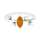 1 CT Marquise Cut Citrine Scatter Ring with Diamond Stones Citrine - ( AAA ) - Quality - Rosec Jewels