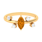 1 CT Marquise Cut Citrine Scatter Ring with Diamond Stones Citrine - ( AAA ) - Quality - Rosec Jewels