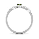 1 CT Marquise Cut Peridot Scatter Ring with Diamond Stones Peridot - ( AAA ) - Quality - Rosec Jewels