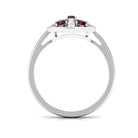 1 Carat Contemporary Garnet and Diamond Promise Ring Garnet - ( AAA ) - Quality - Rosec Jewels