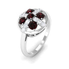 1 Carat Contemporary Garnet and Diamond Promise Ring Garnet - ( AAA ) - Quality - Rosec Jewels