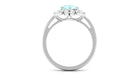 Sky Blue Topaz Flower Ring with Diamond Halo Sky Blue Topaz - ( AAA ) - Quality - Rosec Jewels