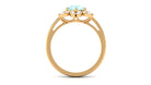 Sky Blue Topaz Flower Ring with Diamond Halo Sky Blue Topaz - ( AAA ) - Quality - Rosec Jewels