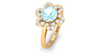 Sky Blue Topaz Flower Ring with Diamond Halo Sky Blue Topaz - ( AAA ) - Quality - Rosec Jewels