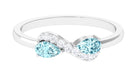 1/2 CT Pear Aquamarine Infinity Promise Ring with Diamond Aquamarine - ( AAA ) - Quality - Rosec Jewels