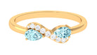 1/2 CT Pear Aquamarine Infinity Promise Ring with Diamond Aquamarine - ( AAA ) - Quality - Rosec Jewels