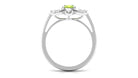 1.25 CT Oval Cut Peridot Cocktail Ring with Moissanite Peridot - ( AAA ) - Quality - Rosec Jewels