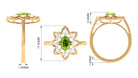 1.25 CT Oval Cut Peridot Cocktail Ring with Moissanite Peridot - ( AAA ) - Quality - Rosec Jewels