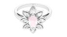 1.25 CT Oval Cut Rose Quartz Cocktail Ring with Moissanite Rose Quartz - ( AAA ) - Quality - Rosec Jewels