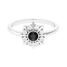 3/4 CT Natural Black Diamond and Diamond Statement Ring Black Diamond - ( AAA ) - Quality - Rosec Jewels