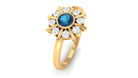 3/4 CT London Blue Topaz and Diamond Statement Ring London Blue Topaz - ( AAA ) - Quality - Rosec Jewels