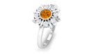 0.50 CT Citrine Statement Ring with Diamond Stones Citrine - ( AAA ) - Quality - Rosec Jewels