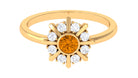 0.50 CT Citrine Statement Ring with Diamond Stones Citrine - ( AAA ) - Quality - Rosec Jewels