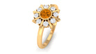 0.50 CT Citrine Statement Ring with Diamond Stones Citrine - ( AAA ) - Quality - Rosec Jewels