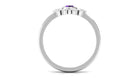 Bezel Set Amethyst Statement Ring with Diamond Amethyst - ( AAA ) - Quality - Rosec Jewels