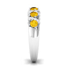 Yellow Sapphire Designer Anniversary Ring Yellow Sapphire - ( AAA ) - Quality - Rosec Jewels