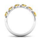 Yellow Sapphire Designer Anniversary Ring Yellow Sapphire - ( AAA ) - Quality - Rosec Jewels