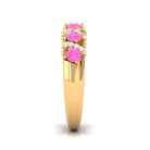 Designer Anniversary Ring with Pink Sapphire and Diamond Pink Sapphire - ( AAA ) - Quality - Rosec Jewels