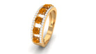 0.75 CT Real Citrine Anniversary Ring with Moissanite Accent Citrine - ( AAA ) - Quality - Rosec Jewels