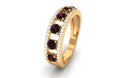 Garnet and Diamond Anniversary Ring Garnet - ( AAA ) - Quality - Rosec Jewels