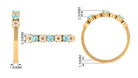 Aquamarine and Diamond Semi Eternity Ring Aquamarine - ( AAA ) - Quality - Rosec Jewels