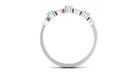 Aquamarine and Diamond Semi Eternity Ring Aquamarine - ( AAA ) - Quality - Rosec Jewels