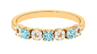 Aquamarine and Diamond Semi Eternity Ring Aquamarine - ( AAA ) - Quality - Rosec Jewels