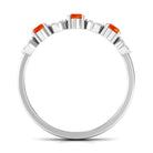 Semi Eternity Ring with Orange Sapphire and Diamond Orange Sapphire - ( AAA ) - Quality - Rosec Jewels