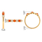 Semi Eternity Ring with Orange Sapphire and Diamond Orange Sapphire - ( AAA ) - Quality - Rosec Jewels