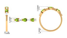 Peridot and Moissanite East West Half Eternity Ring Peridot - ( AAA ) - Quality - Rosec Jewels