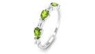 Peridot and Moissanite East West Half Eternity Ring Peridot - ( AAA ) - Quality - Rosec Jewels