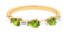 Peridot and Moissanite East West Half Eternity Ring Peridot - ( AAA ) - Quality - Rosec Jewels