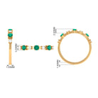 Emerald and Diamond Half Eternity Ring Emerald - ( AAA ) - Quality - Rosec Jewels