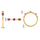 Pink Tourmaline and Diamond Half Eternity Ring Pink Tourmaline - ( AAA ) - Quality - Rosec Jewels