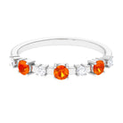 Orange Sapphire and Diamond Eternity Anniversary Band Ring Orange Sapphire - ( AAA ) - Quality - Rosec Jewels