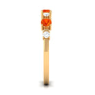 Orange Sapphire and Diamond Eternity Anniversary Band Ring Orange Sapphire - ( AAA ) - Quality - Rosec Jewels