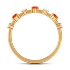 Orange Sapphire and Diamond Eternity Anniversary Band Ring Orange Sapphire - ( AAA ) - Quality - Rosec Jewels