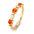 Orange Sapphire and Diamond Eternity Anniversary Band Ring Orange Sapphire - ( AAA ) - Quality - Rosec Jewels