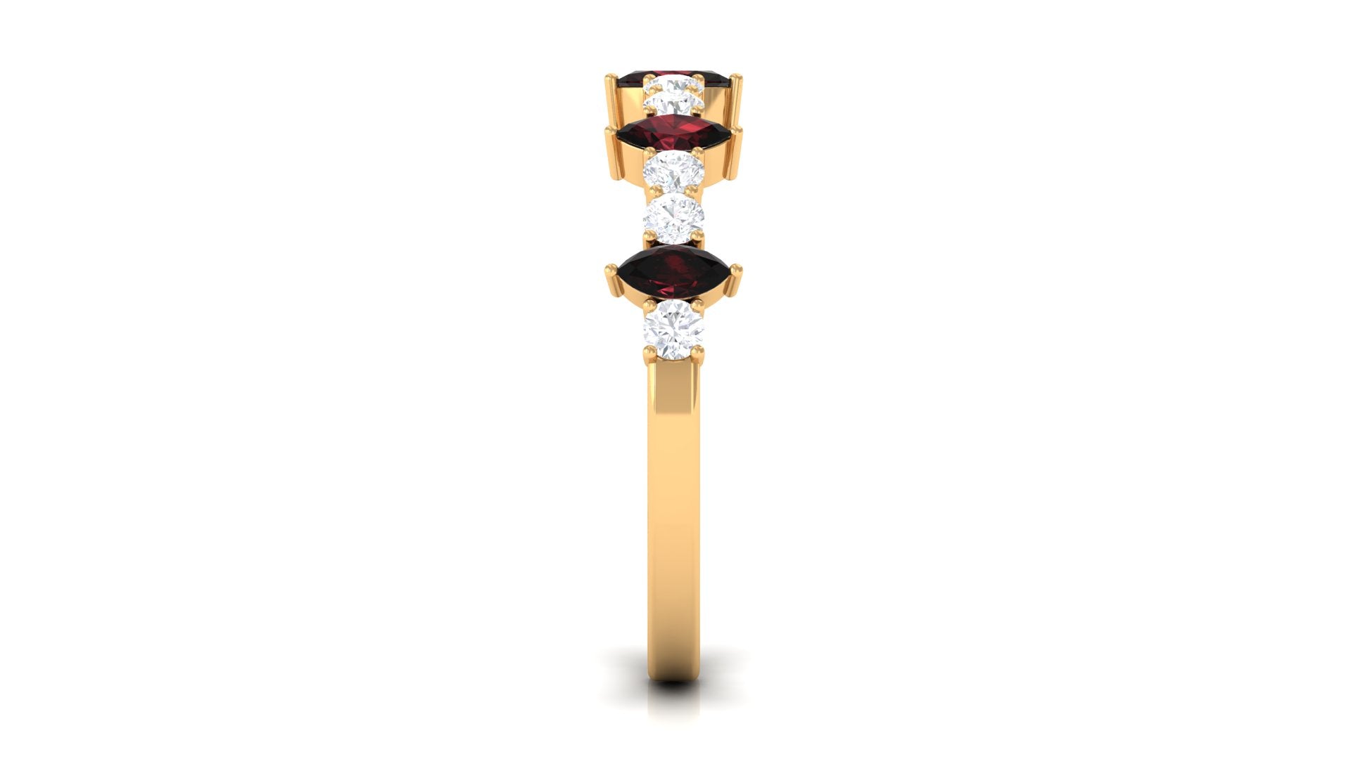 Real Garnet Eternity Anniversary Band Ring with Diamond Garnet - ( AAA ) - Quality - Rosec Jewels