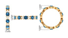 Designer London Blue Topaz and Diamond Eternity Ring London Blue Topaz - ( AAA ) - Quality - Rosec Jewels