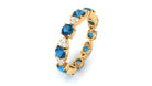 Designer London Blue Topaz and Diamond Eternity Ring London Blue Topaz - ( AAA ) - Quality - Rosec Jewels