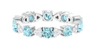 Designer Aquamarine and Diamond Eternity Ring Aquamarine - ( AAA ) - Quality - Rosec Jewels