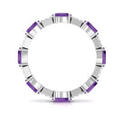 Real Amethyst and Diamond Eternity Ring Amethyst - ( AAA ) - Quality - Rosec Jewels